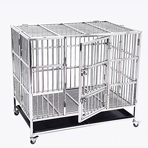 yagiya 犬サークル ペットゲージ 犬 ケージ 小屋 サークル ゲージ 猫 キャットケージ 室内 犬小屋 猫小屋 金属サークルステンレスサークル 折りたたみ式 サークルトレー付き 丈夫 ケース 猫 中小犬対応可能 (110x71x90cm)