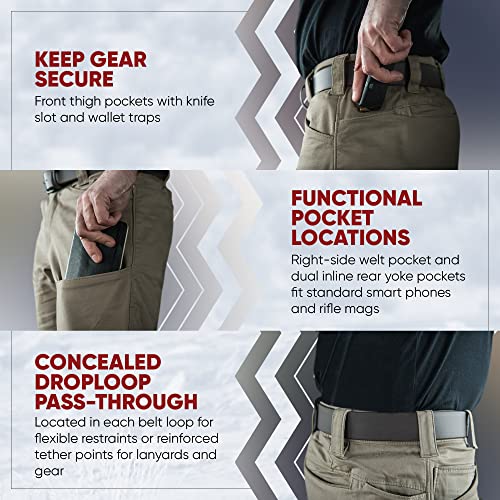 Vertx Grip Mens Pants Athletic Fit With Thigh Pockets Lightweight Cotton Twill Stretch Casual Workwear Pants For Men, Depth Charge, 32W X 34L #TOP2