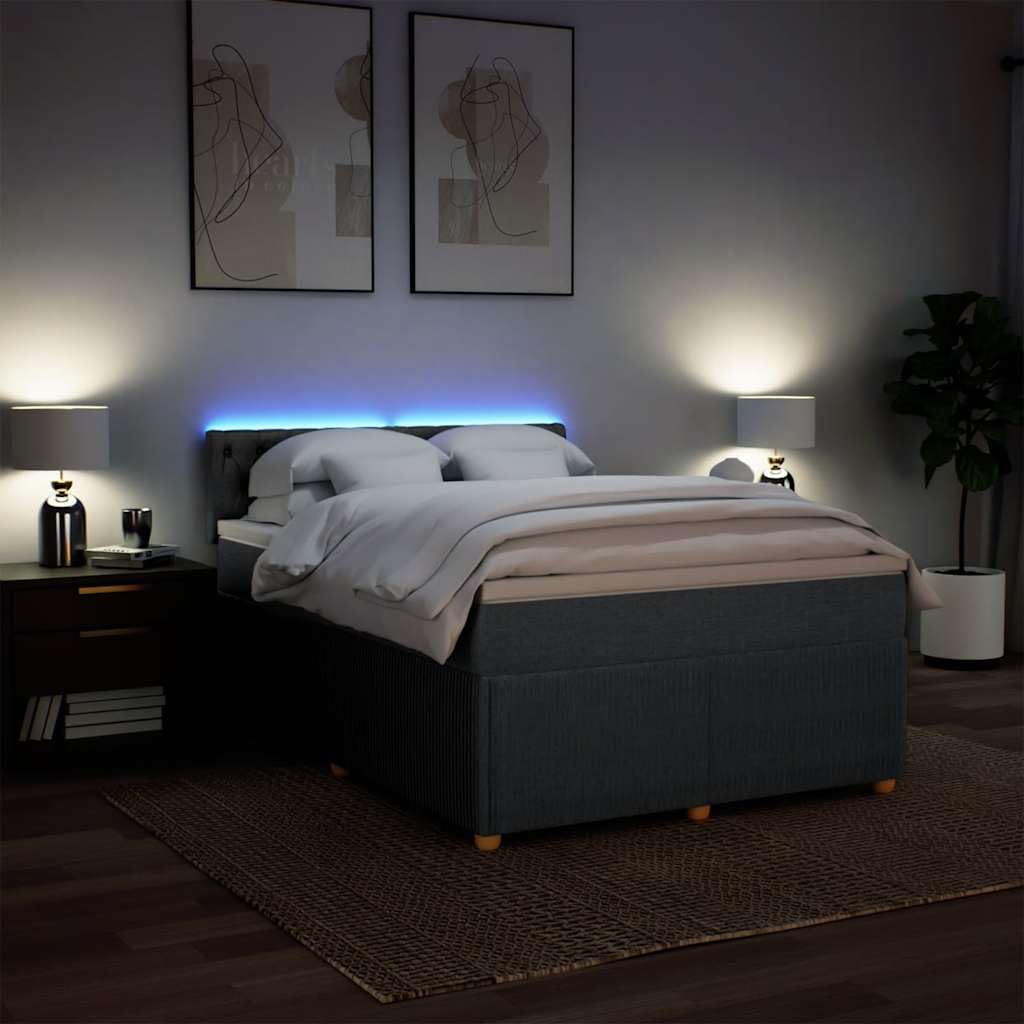 tkanina poliestrowa LED materac kieszeniowy 140x190 cm szary