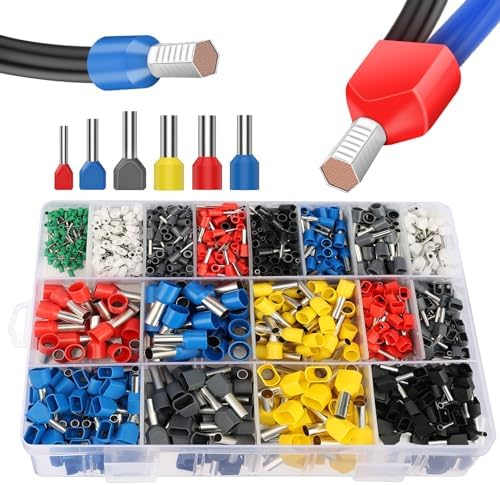 Lytool Wire Ferrules Kit 1200PCS Single &Double Ferrule Connectors 23-6 AWG