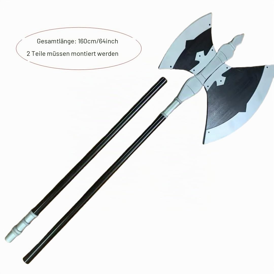 damdos Halloween Prop 64" Frieren Staff Stark Cosplay Axe Hammer,Large Frieren Journey Stark Axe Beyond Cosplay Prop Costume Birthdays Gifts