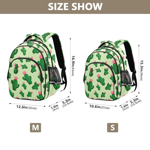 Emelivor Blooming Cactus Plant Kids Backpack Toddler School Backpack Book Bag Backpacks Schoolbag for Travel,M4