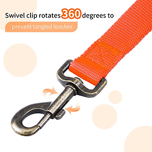 Image of HIKISS Long Dog Leash Obedience Recall Training Agility Lead with Thickening Material for Large Dog - 15ft 20ft 30ft 50ft 100ft Training Leash(Orange 20ft)