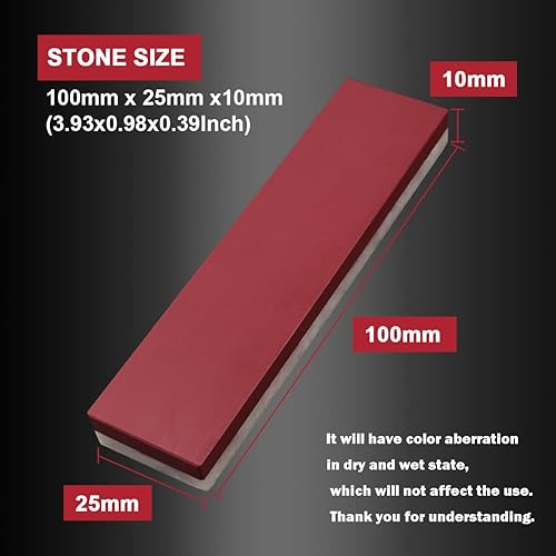 Miniatura 2 de Combinación de afilador de cuchillos de piedra, piedra de afilar de tamaño de bolsillo rubí, grano 2 en 1, pulido fino pequeño (3000#/10000#) piedra