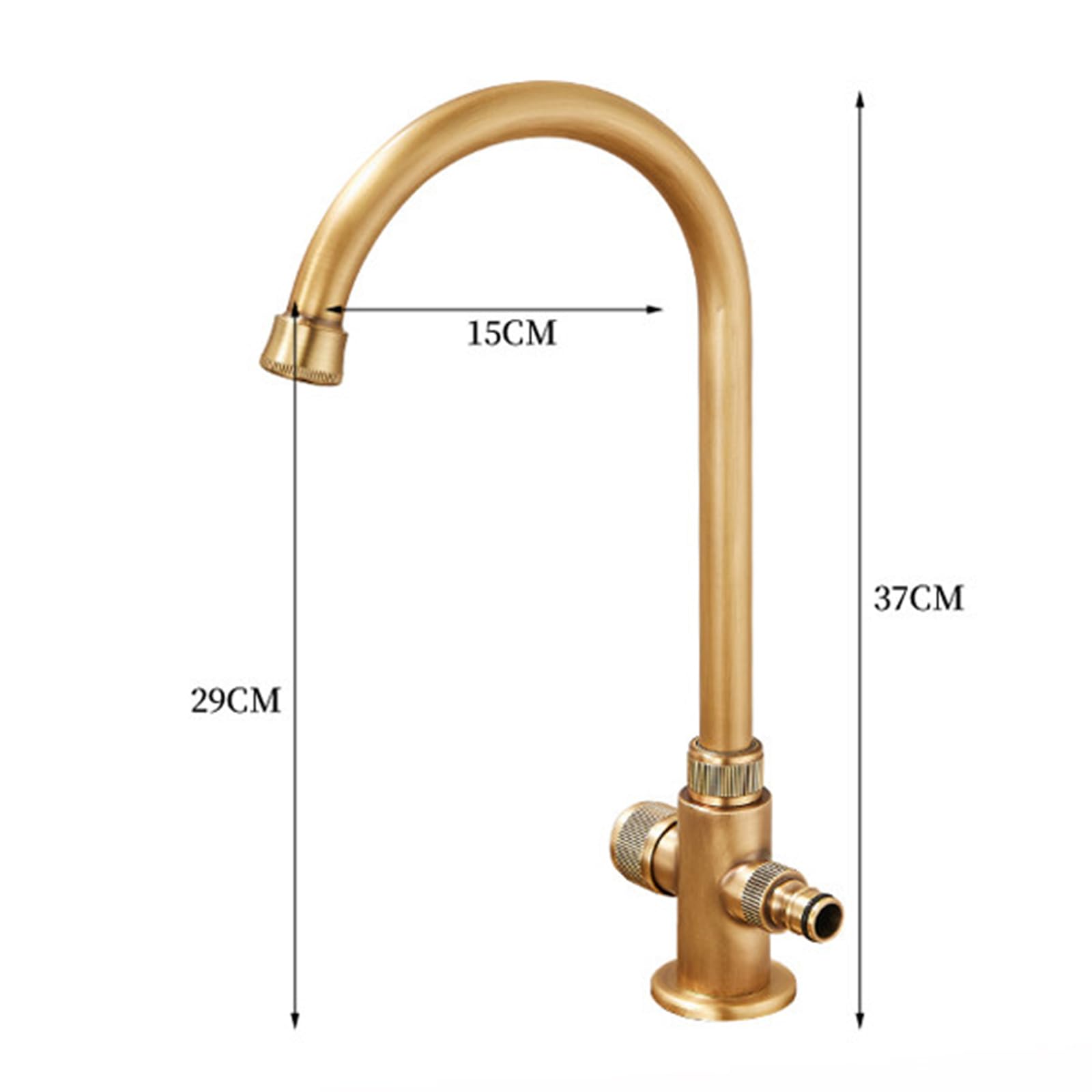 Grifo Exterior Jardin Antihielo Giratorio 360 ° Grifo Lavadora Doble Salida De 1/2 Pulgada Manija Única De Latón,Antigüedad
