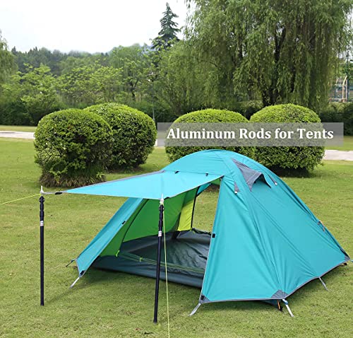 Image of HIKEMAN Tent Poles Camping Poles for Tarp Awning Canopy Porch Sun Sails Tarpaulin Headroom Aluminium Adjustable Telescoping(4pcs,Silver)
