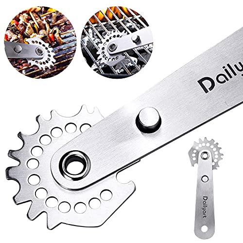 Grill Scraper-Adjustable Grate BBQ Scraper Bristle Free,Stainless Steel Grill Scraper with Bottle Opener,The Perfect Barbecue Cleaning Tool Fits Weber or Smoker Grills and Work with Most Grill Grate