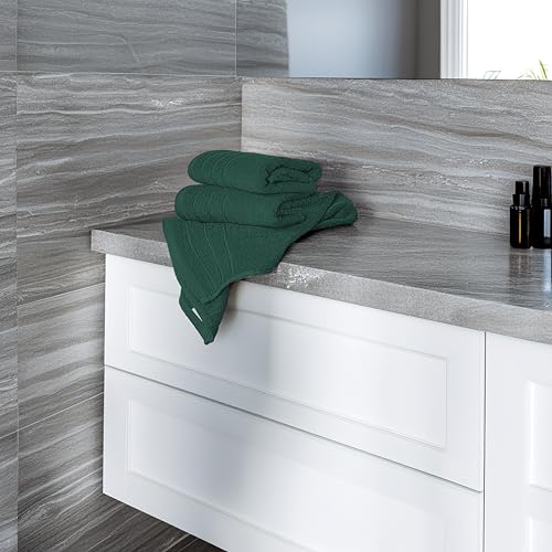 Image of Tens Towels Pack of 6 Hand Towels, 100% Cotton, Lighter Weight, Quick to Dry, 16 x 28 Inches, Super Soft & Absorbent, Perfect for Bathroom & Kitchen (Hunter Green)