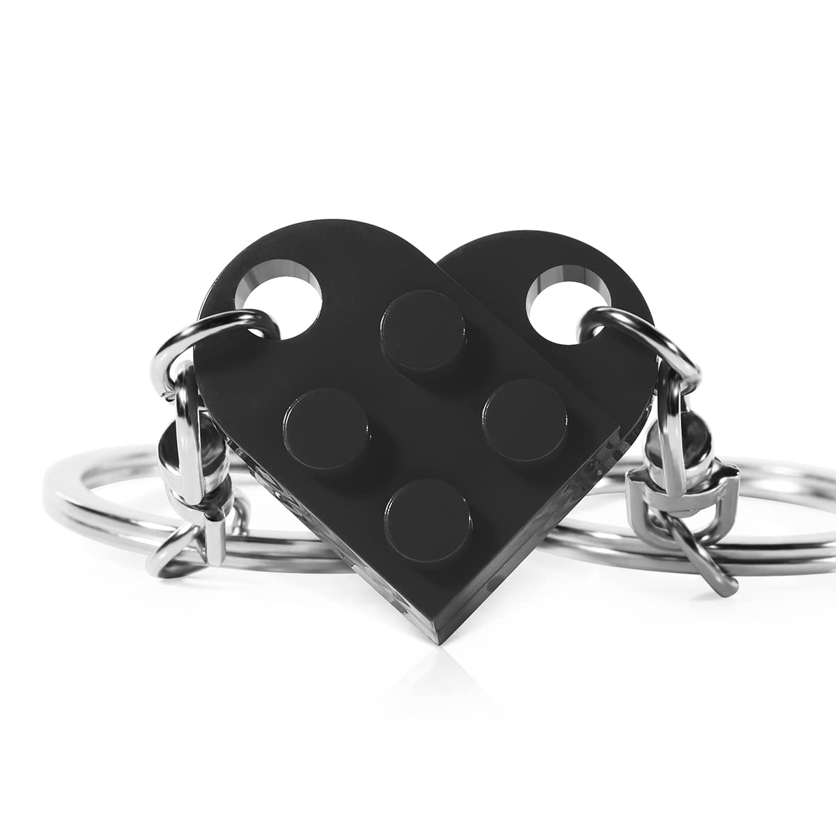 Matching Couple Heart Keychain for Boyfriend Girlfriend Valentine's Day Gifts Stuff Him Friends Set Compatible with Lego Gift