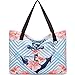 JANSBEN Bolsa de Playa Grande con Cremallera XXL Shopper Bolsa de Hombro Bolsos Totoes Bolso de Mano para Mujer Hombre (Ancla)