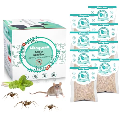 Wanqueen 8 Pack Spider Repellent Pouches for House Indoor, Spider Killer Peppermint Oil and Spider...
