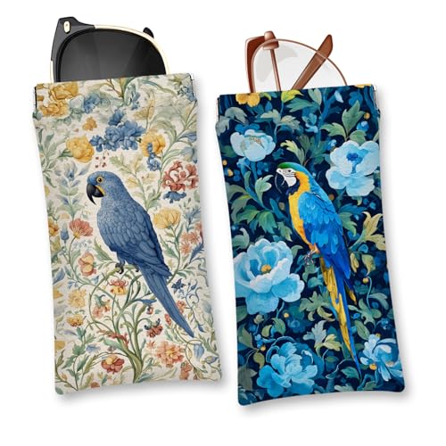 Mingdcdc Estojo decorativo para óculos de sol, bolsas protetoras macias para óculos, pacote com 2 9 x 17,78 cm, Mc23, 7 X 3.6 Inches