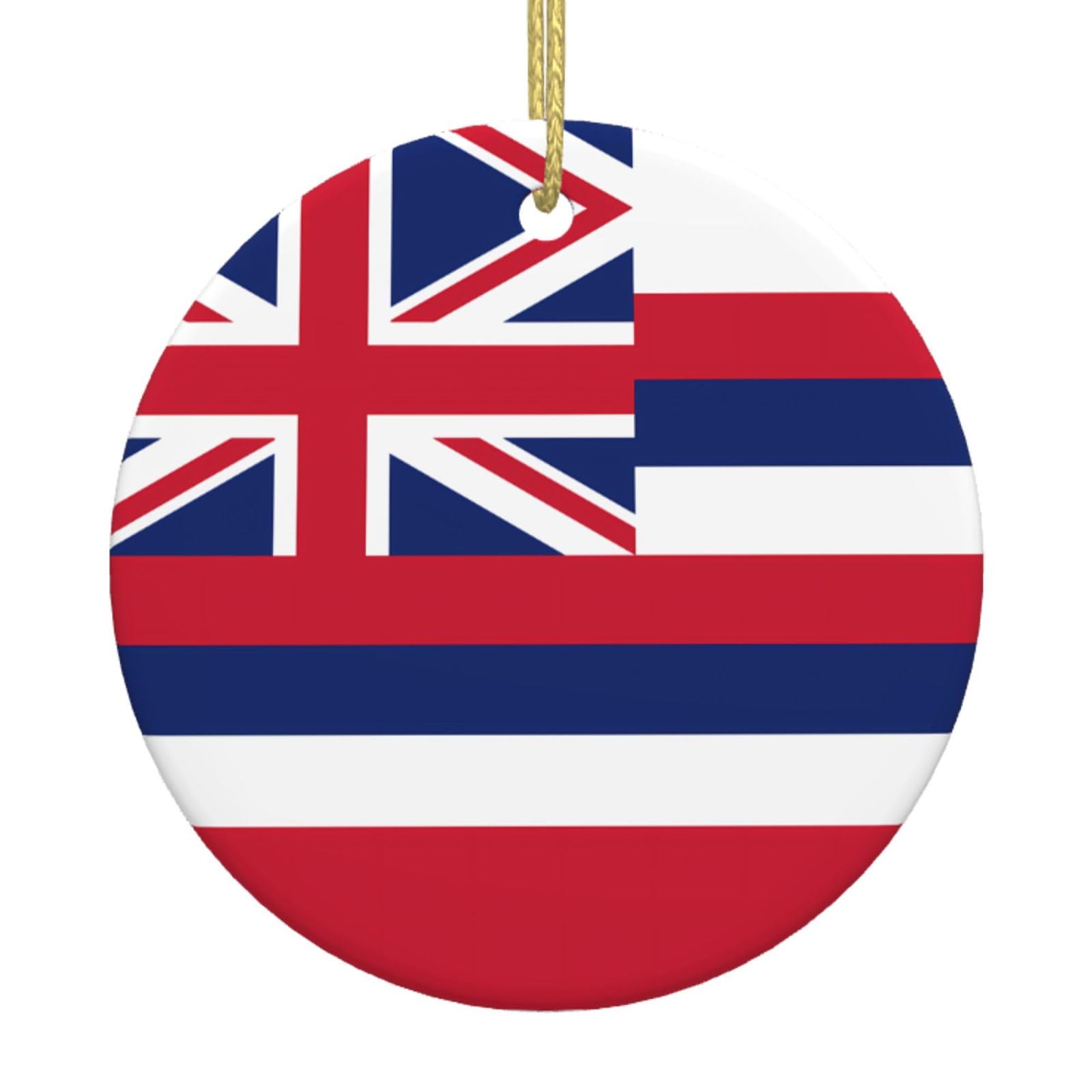 Hawaii Flag Printed Christmas Tree Ceramic Ornaments Holiday Decoration Christmas Unique Pendant for Christmas Party