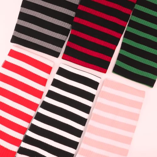 Image of DRESHOW Plus Size Thigh High Socks Striped Over Knee Long Boot Stockings Knee High Tube Socks Leg Warmers for Women