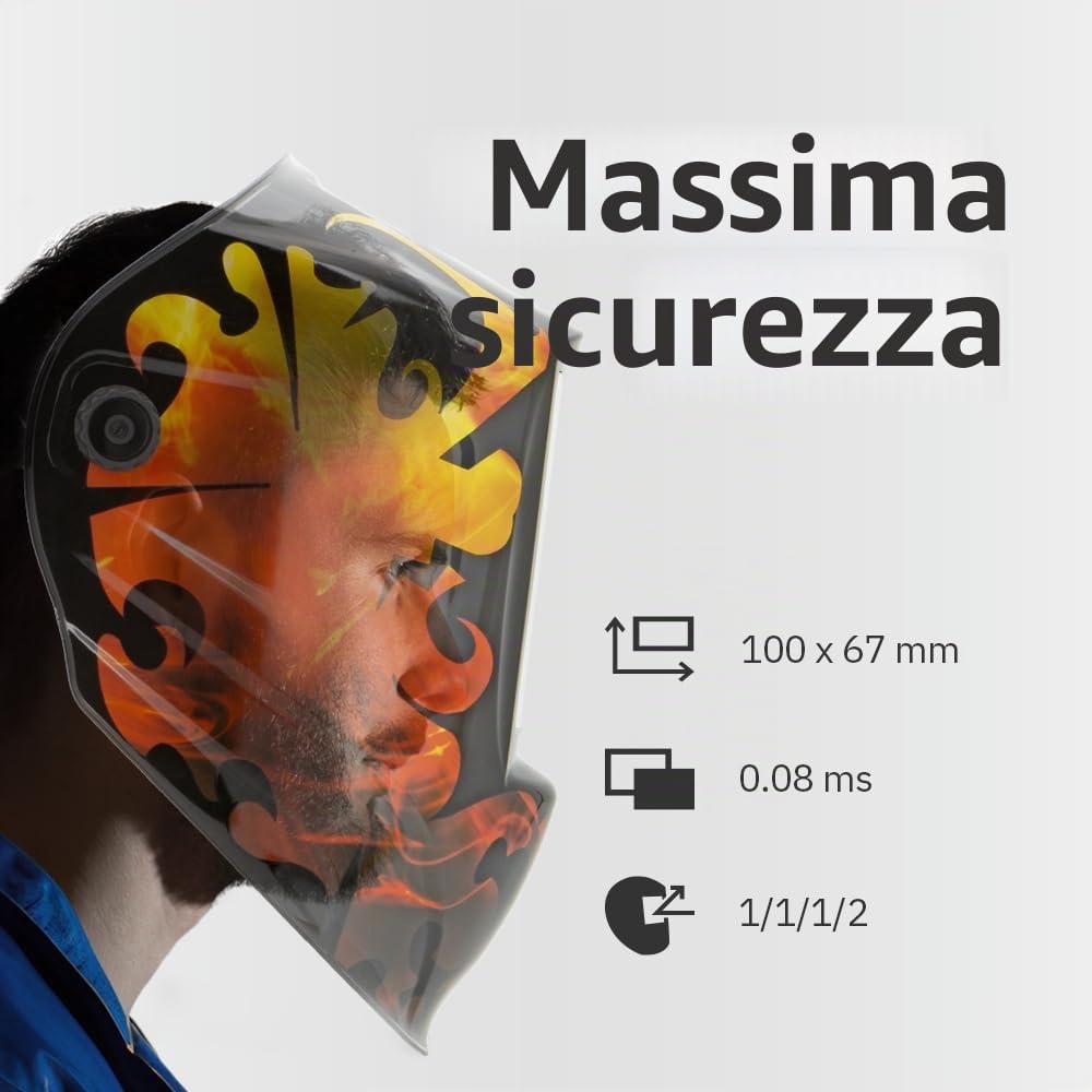 Gys, Maschera di Saldatura Zeus Lcd, Tecnologia True Color, Tonalità 5-9/9-13, Colore Fuoco, 044098