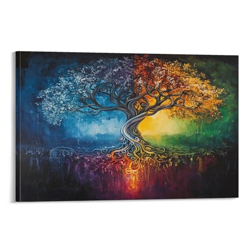 Toile arbre de vie murale décoration de salon moderne 40x60cm