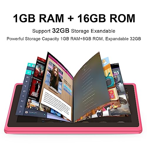 Haehne Tablet 7 Zoll, Android 9 Betriebssystem Tablet PC, Quad Core Prozessor, 1GB RAM + 16GB ROM, 1024 * 600 HD IPS, WiFi, 2500mAh, Bluetooth, Schwarz – Bild 5