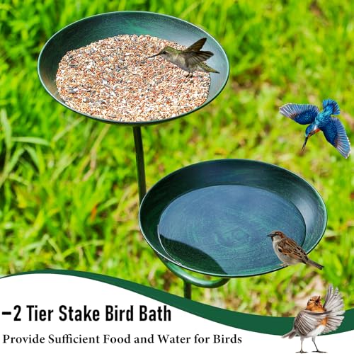 Aifeorzo Banheiras para pássaros, 99 cm de altura e comedouro para pássaros, banhos de pássaros de m