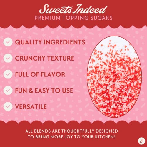 Image of Sweets Indeed Peppermint Sugar Topping - 5.11 oz Holiday Candy Cane Finish | Festive Peppermint Sugar for Cakes, Cookies, Hot Cocoa & Christmas Desserts