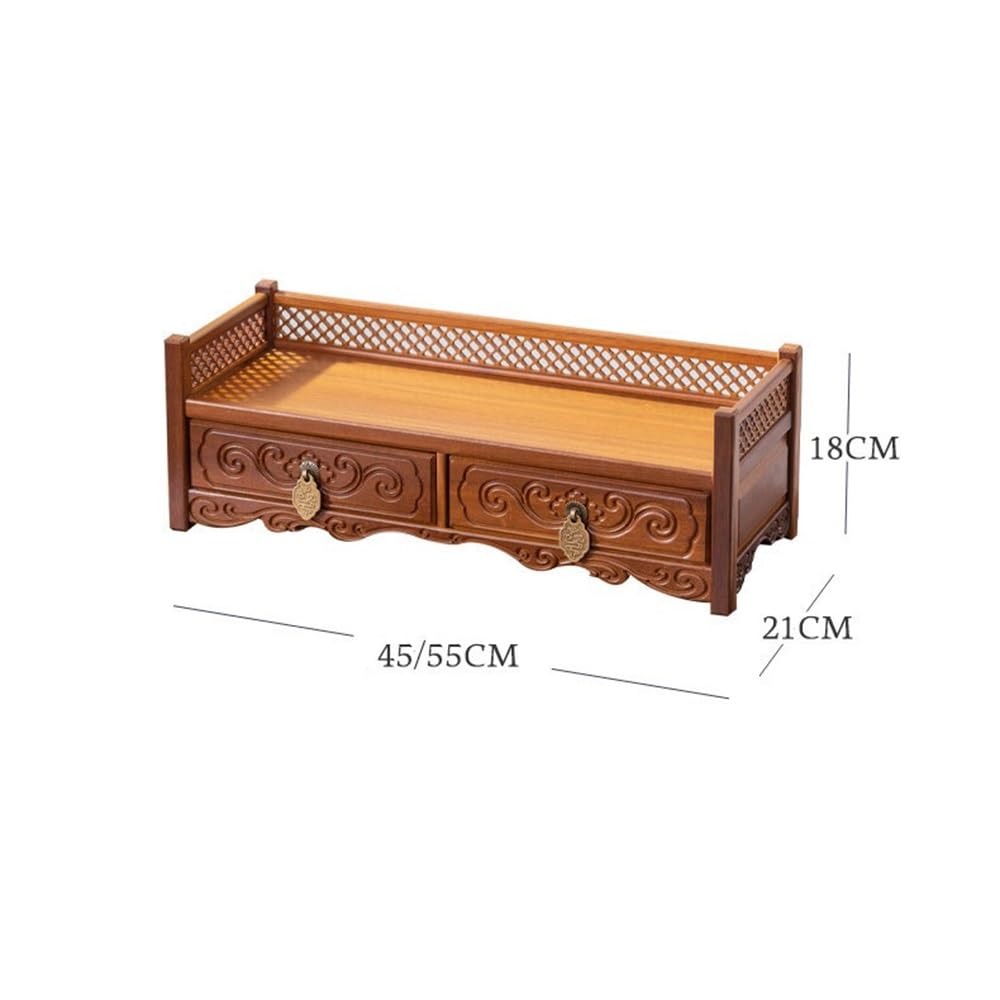 Tavola d'altare cinese Consolle da altare in legno, decorativa in scuro | Espositore con cassetto(Piccolo)