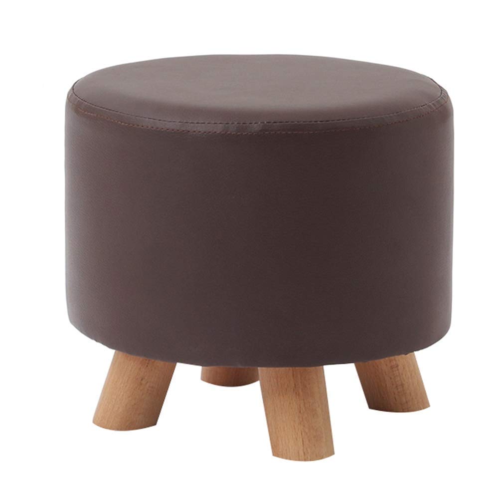 Tabouret de pied ottoman en PU marron pour salon et maison