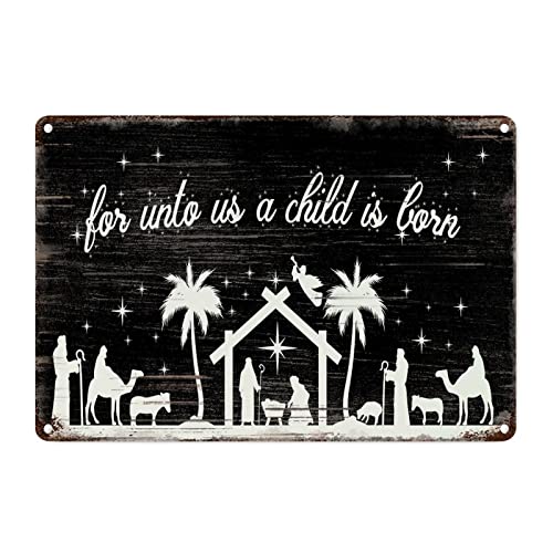 Crèche de Noël plaque murale vintage noire en métal pour chambre