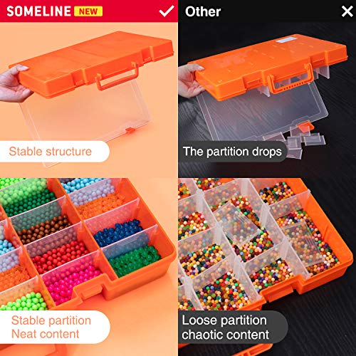 SOMELINE Sortimentsbox Sortierboxen Werkzeugkiste Tragbare Sortimentskästen mit Einstellbar fester Fachaufteilung für… – Bild 4