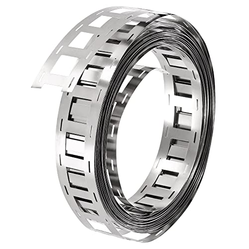 sourcing map 1 Roll 5m Nickel-Plated Steel Strip, Connecting Plate Steel Tape for Battery and Spot Welding, 27x0.15mm(WxT)