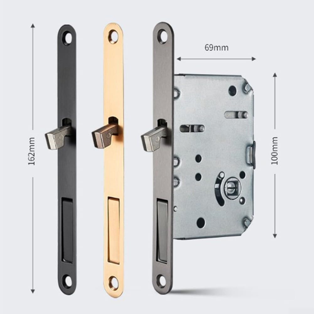Cerradura de puerta corredera de funcionamiento suave con diseño ovalado para decoración moderna del hogar (negro)