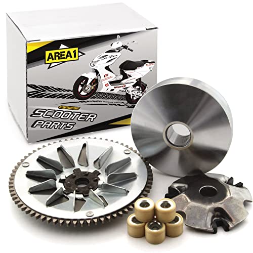 Area1 Ersättningsvariomatik + remskiva 50 cc kompatibel med Peugeot Speedfight 1 Speedfight 2, Elyseo, Elystar, Vivacity, Limbo, , TKR, Zenith, SV Looxor Splinter, Hercules, Sachs