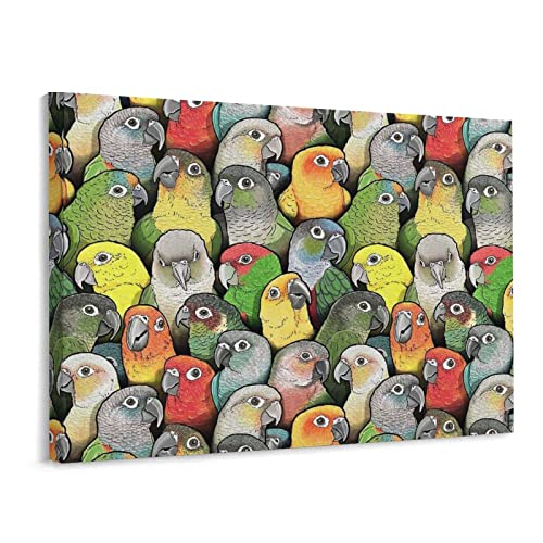 Lienzo decorativo Color of Conures (30x40 cm) para paredes del hogar