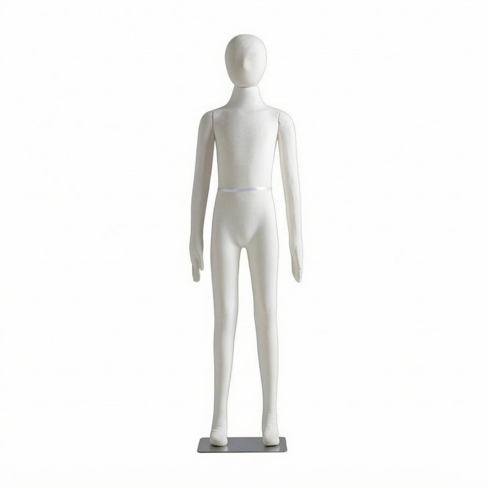 Sharplace Kinder Schaufensterpuppe Kinderfigur Schaukörper Anziehpuppe Büste Minimalistische Kopf Form Und Klarer Torso Betont , 142cm , 11-Jähriges Stehendes Modell Mit Sockel