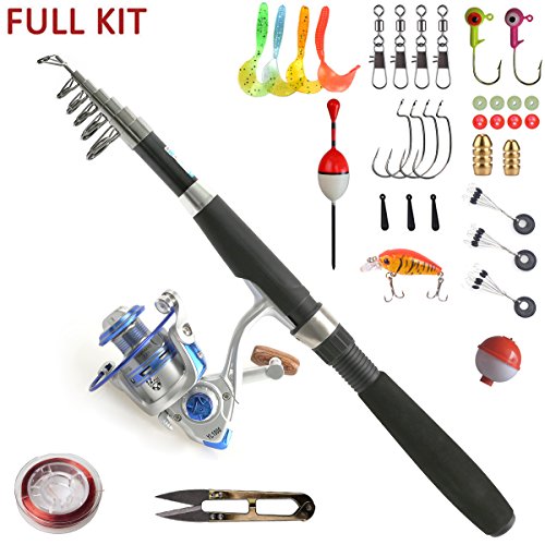 Kids Fishing Pole Beginner's Starter Fishing Kit Children Gifts Fishing Rod Full Set Light and Comfortable (82 inch)