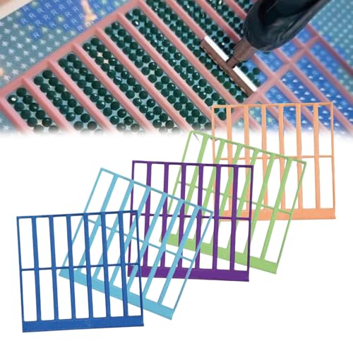 5PCS Diamond Art Ruler Tools, Diamond Art Accessories for Precise Diamond Placement, DIY Diamond Painting Tools with Non-Slip Design, Ideal for Beginners and Enthusiasts