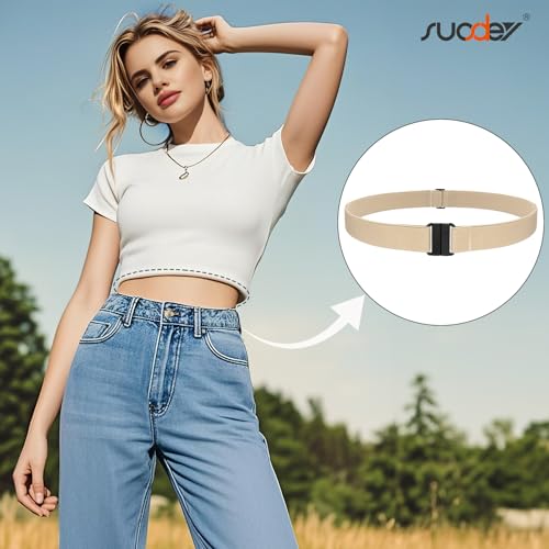 SUOSDEY Crop Top Tuck Elastic Waist Band for Tucking Shirts Adjustable Sweater Cropping Belt Shirt Tuck Band Women2