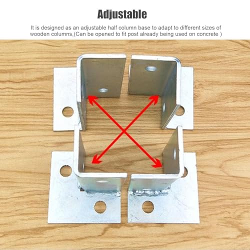Base de poste de acero contra la humedad, soporte ajustable para anclaje de hormigón 6