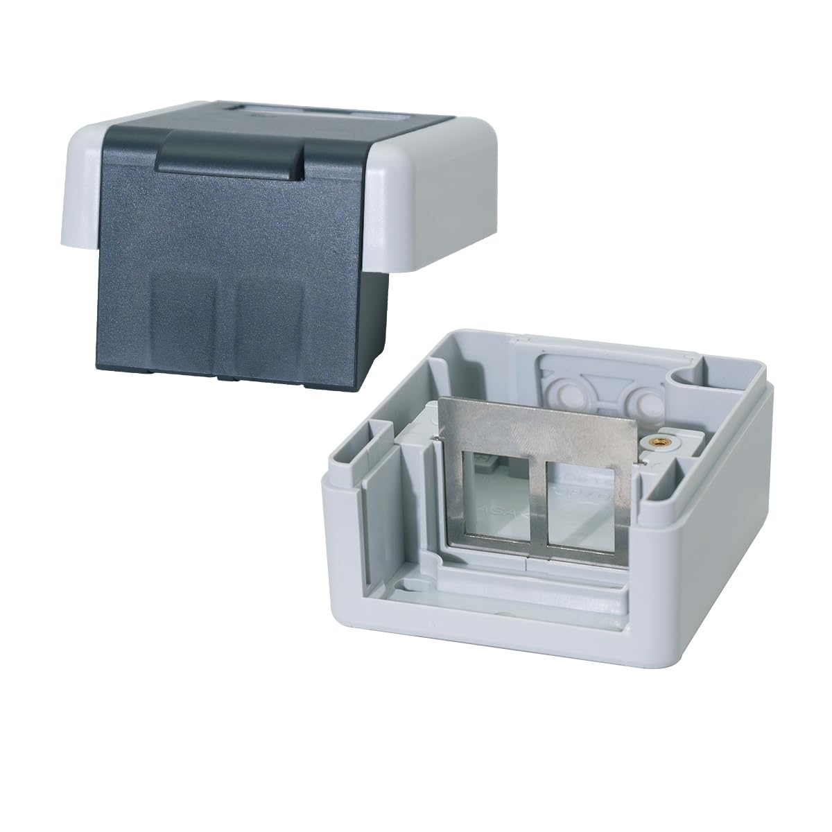 LogiLink Outdoor puszka natynkowa z pokrywą na zawiasach, do 2 x RJ45 CAT. 6A Keystone, ochrona IP44