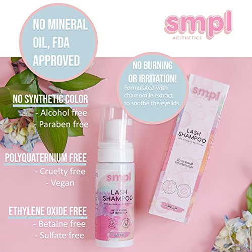 SMPL Aesthetics Eyelash Extension Cleanser – Lash Shampoo / Eyelid Cleanser for Extensions + Brush + Rinse Bottle + Free eBook – Sensitive / Paraben & Sulfate Free,... - Image 3