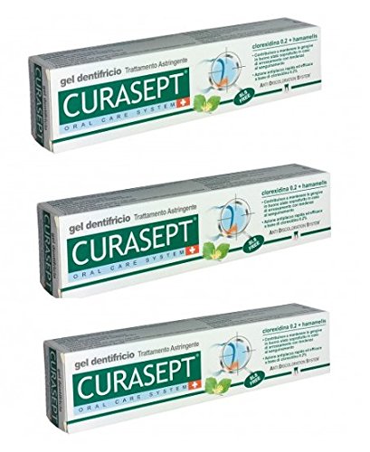 3 Curasept Gel Dentifricio Trattamento Astringente Clorexidina 0.2 + Hamamelis
