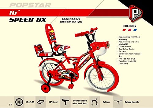 Image of Popstar Limitless Shopping Bicycle 16'' Speed DX Steel Rim Eva Tyre(279) /Age Group 5y to 9y