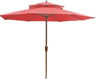 NZBZTUKUWP Parasol Doble Superior, Paraguas De Columna Central con Manivela, Disponible para Acampar Al Aire Libre, Soporte De Ocho Varillas