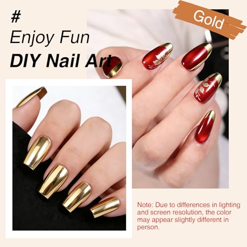 Set Gel Esmalte Metálico 2 Piezas Plata y Oro miniatura 6