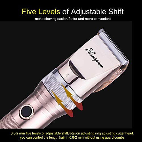 Hansprou Dog Clippers for Grooming, 12V Pet Hair Clipper, Professional Heavy Duty Pet Grooming Clipper Corded Dog Trimmer for Thick Coats with Guard Combs Brush for Dogs Cats - Thumbnail 6