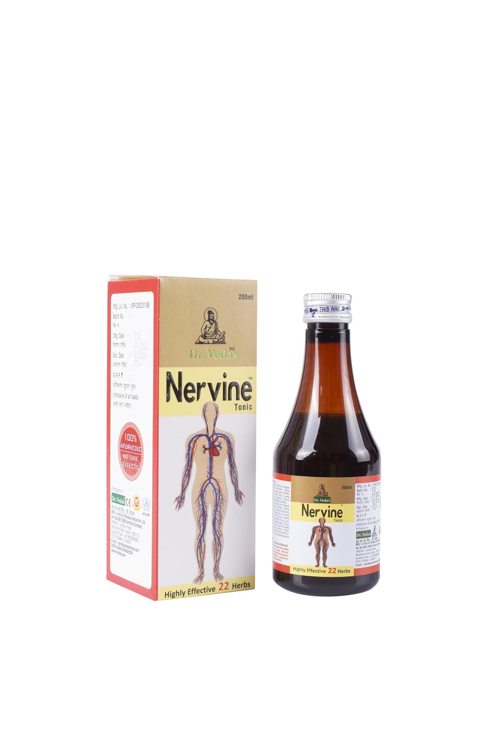Dr. Vedas Ayurvedic Herbal Nervine Syrup | Highly Effective Tonic | Helpful in Joint Pain and Paralysis - 450ml, Pack of 1 (B0CTRS4PRD) Amazon Price History, Amazon Price Tracker