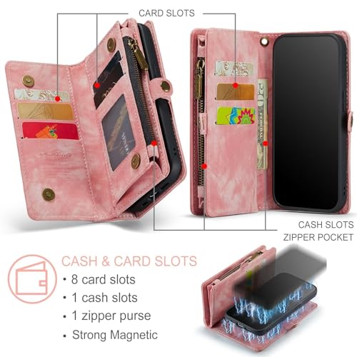 Coque iPhone 16 Plus Rose Housse Cuir Idéale pour Sorties et Bureau