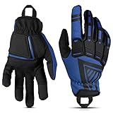 Glove Station - Impulse Guard Tactical Gloves for Men - Touch Screen Gloves Working Gloves Ideal for Sports & Outdoors, Motorcycle and Hunting - Blue, X-Large