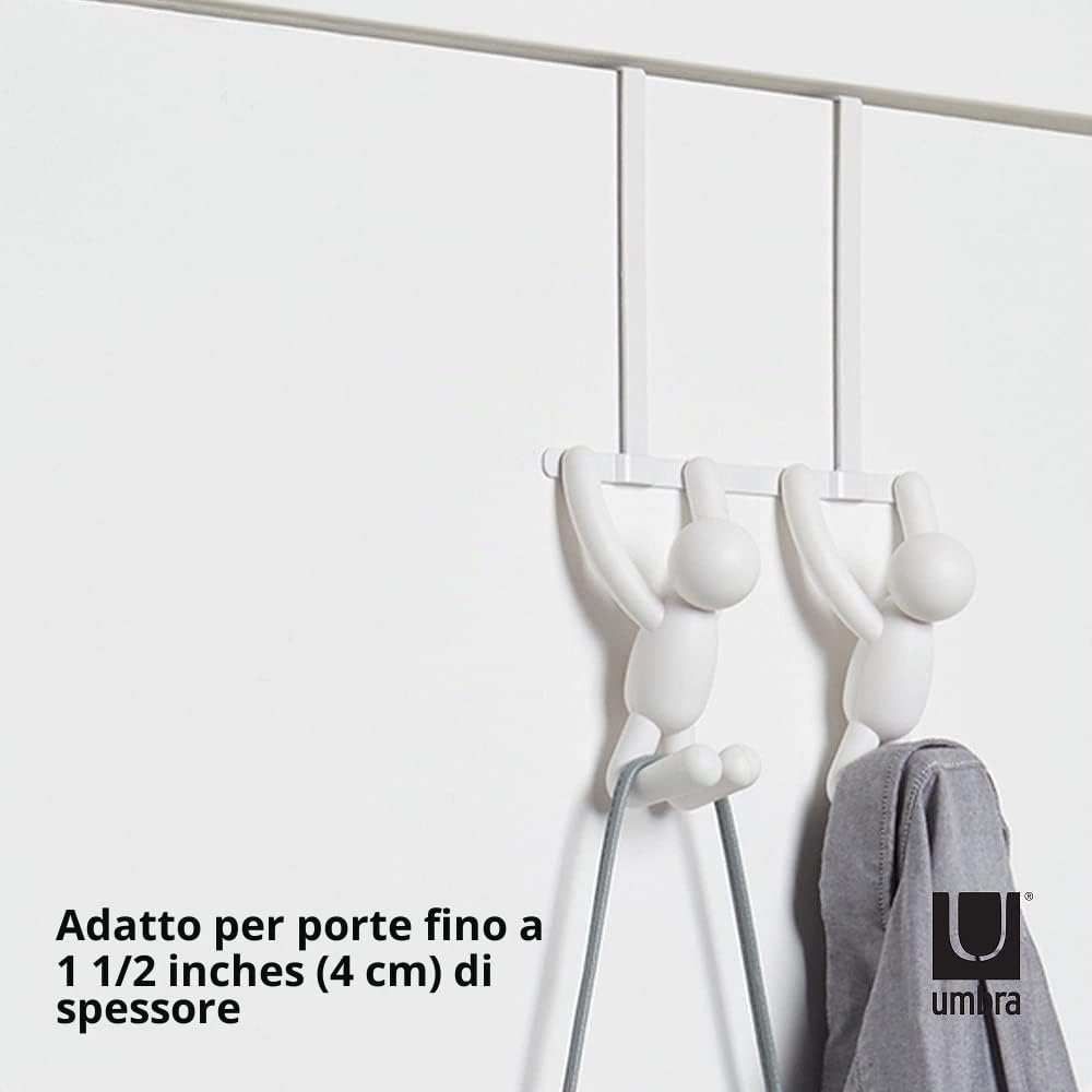 Umbra Buddy Gancio doppio per porta, Abs, Bianco