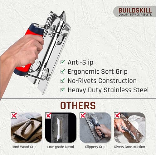 Image of BUILDSKILL middle groover concrete edger tool | high-quality concrete edging towel with ergonomic rubber handle | durable carbon /stainless steel blade | ideal for construction and concrete projects