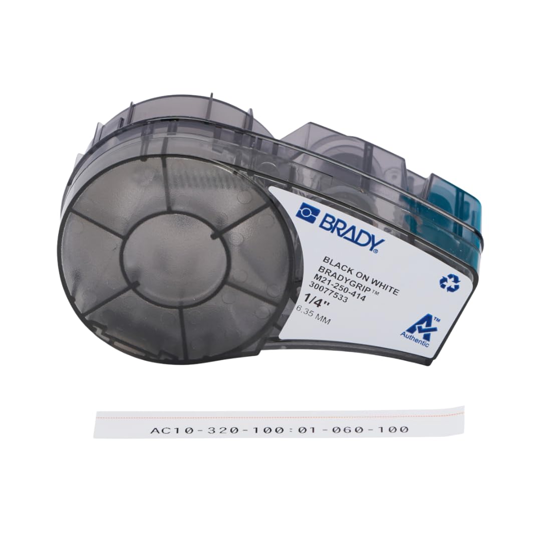 BradyGrip Authentic (M21-250-414) Print-on Hook Labels with Ribbon Featuring Velcro® Brand Hook for M21 Printers - 0.25"