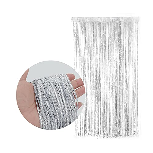 Youyijia Bead String Curtains - Hanging Beaded Curtain, 100 x 200cm Door Fly Screen, Bedroom Window Room Divider, Wedding Decoration, White - Image 5